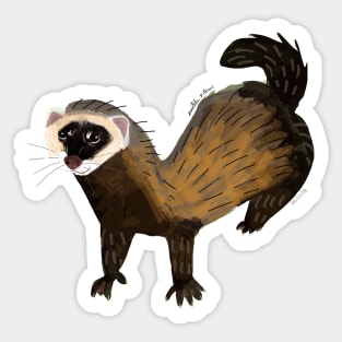 Brave Polecat ( Mustela putorius ) Sticker